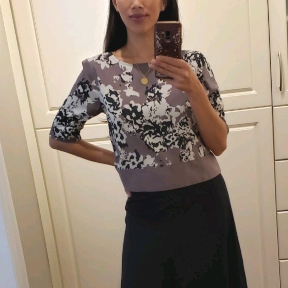 Banana Republic Floral Open Back Top